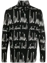 Paul Smith Long Sleeve Distorted Logo Sweater In Black