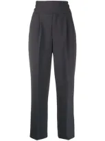 P.a.r.o.s.h Cropped Pleated Trousers In Grey