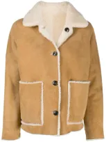 Closed Shearling-trimmed Reversible Jacket In Neutrals