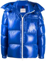 Moncler High-shine Padded Jacket In Blue