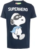 Mc2 Saint Barth Superhero Print T-shirt In Blue