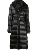 Calvin Klein Belted Puffer Jacket In Black