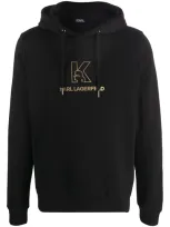 Karl Lagerfeld Kapuzenpullover Mit Logo-print In Schwarz