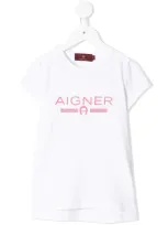 Aigner Kids' Logo-print T-shirt In White