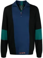 Paul Smith Fine-knit Colour-block Jumper In Black