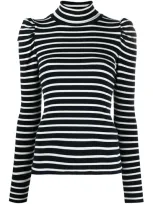 Veronica Beard Roll-neck Long-sleeve Top In Blue