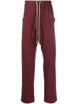 Rick Owens Drkshdw Drop-crotch Track Trousers In Red