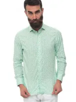 Vincenzo De Lauziers Casual Shirt Light Green Cotton Man In Light Grey