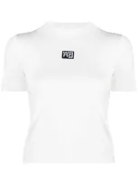 Alexander Wang Logo-patch Mock-neck T-shirt In White