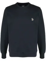 Paul Smith Embroidered Zebra Crew Neck Sweatshirt In 49 Very Dark Navy