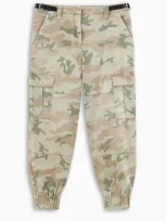 Miu Miu Camouflage Print Cargo Trousers In Green