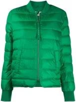 Closed Padded Bomber Jacket In Green