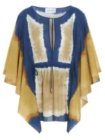 Alberta Ferretti Caftano Tie Dye I Love Summer In Dark Yellow