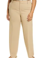 Vince Straight Leg Wool Blend Trousers In Sesame