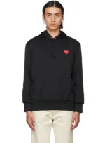 Comme Des Garçons Play Black Jersey Heart Patch Hoodie In 1 Black