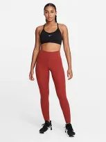 Nike Women's One Luxe Mid-rise Tights In Redstone/clear