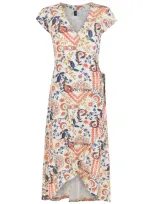 Lygia & Nanny Falcão Tile-print Wrap Dress In Nude