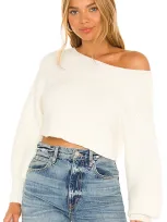 Lovers & Friends Camille Off Shoulder Sweater In White