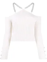 Giuseppe Di Morabito Chain-link Detail Knitted Top In 02 White