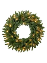 Balsam Hill Pre Lit Fraser Fir Artificial Wreath In Led Clear