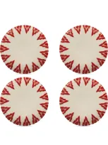 Les-ottomans Uzbek Dessert Plate Set In Red