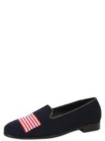 By Paige Needlepoint American Flag Flat In Navy