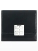 Givenchy 4g Trifold Wallet In Calf Leather In 001 Black