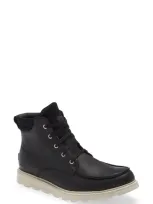 Sorel Madson Ii Moc Toe Waterproof Boot In Black Dark Stone