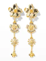 Carolina Herrera Floral Chain Drop Earrings In Gold