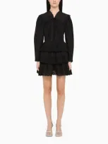 Ulla Johnson Aster Lace-trimmed Cotton Dress In Black