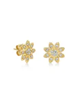 Sydney Evan 14k Marquise Diamond Flower Stud Earrings