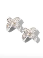 Roberto Coin 18k Diamond Pave X-stud Earrings