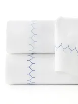 John Robshaw Stitched 300 Thread Count Pillowcases Set Of 2, King In Indigo