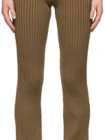 Ami Alexandre Mattiussi Brown Ribbed Lounge Pants In Praline