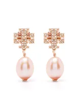 Tory Burch Mother Of Pearl Drop Earrings In Gold