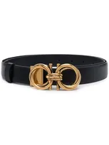 Ferragamo Adjustable Gancini Belt In Schwarz