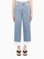 Stella Mccartney Trousers Cropped In Blue