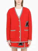 Miu Miu Single-breasted Bouclé Jacket In Red