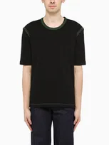 Bottega Veneta Cotton Jersey T-shirt With Contrast Stitching In Black