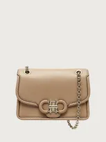 Ferragamo Gancini Front Flap Bag In Beige