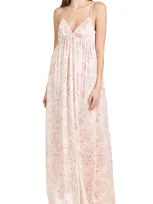 Sachin & Babi Jessica Floral One-shoulder Gown In Rouge Rose Watercolor