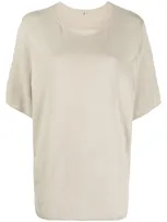 Totême Oversized Scoop-neck Silk-knit T-shirt In Mink