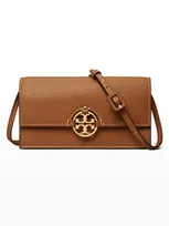 Tory Burch Miller Logo Wallet Crossbody Bag In Light Umber