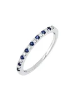 Bony Levy El Mar Gemstone & Diamond Stacking Ring In 18k White Gold - Sapphire