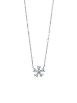 Bony Levy Diamond Flower Pendant In 18k White Gold