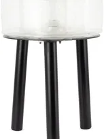 Mojow Black & Transparent Floofy Stool In Black / Transparent