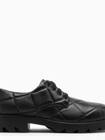 Bottega Veneta Black Strut Grid Lace-ups