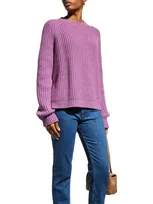 Loro Piana Girocollo Davenport Cashmere Sweater In Purple Daisy