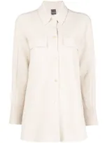 Lorena Antoniazzi Long-sleeve Knitted Shirt In Nude