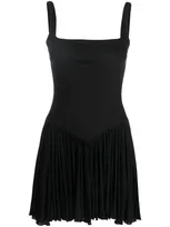 Giovanni Bedin Square Neck Corset Minidress In Black